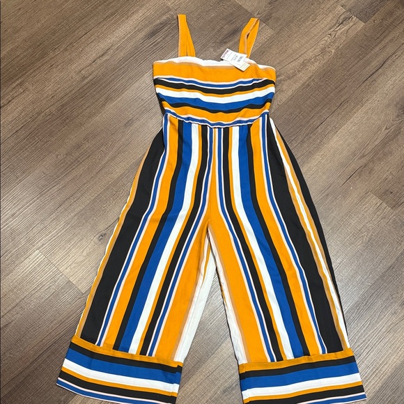 Japna Pants - NWT Japna orange and Blue Striped Jumpsuit